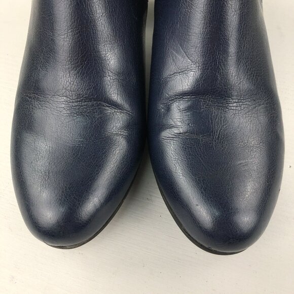 Franco Sarto Women's Size 9M Rapport Blue Faux Leather High Heel Ankle Booties - Picture 6 of 14